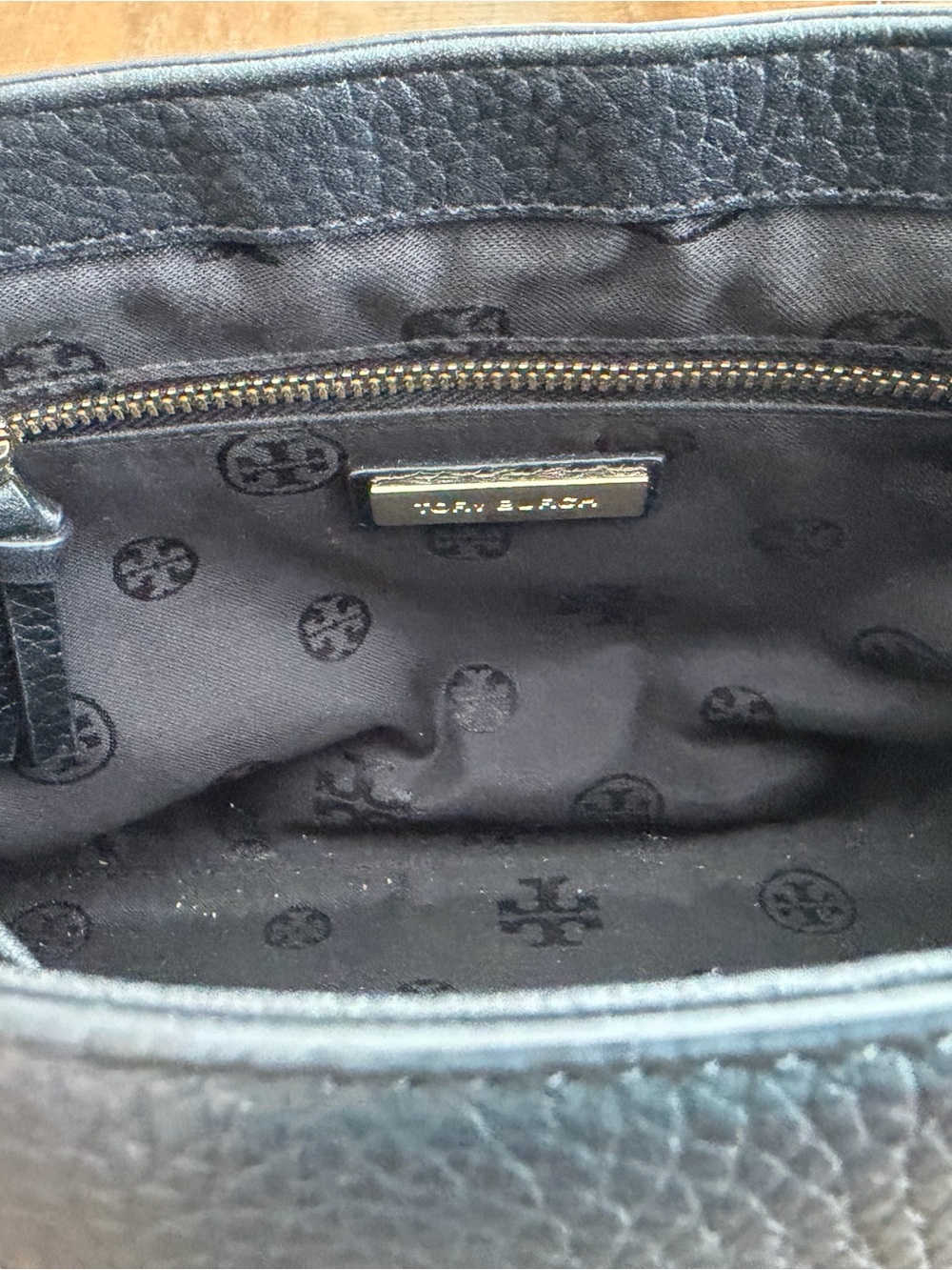 Tory Burch Black Pebbled Leather Crossbody with Tassel - Picture 7 of 7